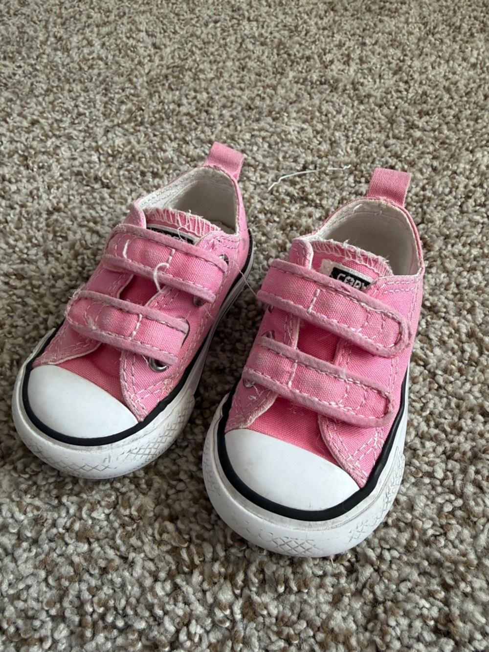 Converse Pink Velcro Baby Sneakers